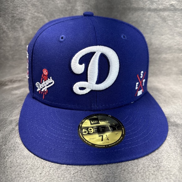 Los Angeles‎ Dodgers D Multi Logo Hat 59Fifty Royal 7 1/4 Fitted Cap - Picture 1 of 13